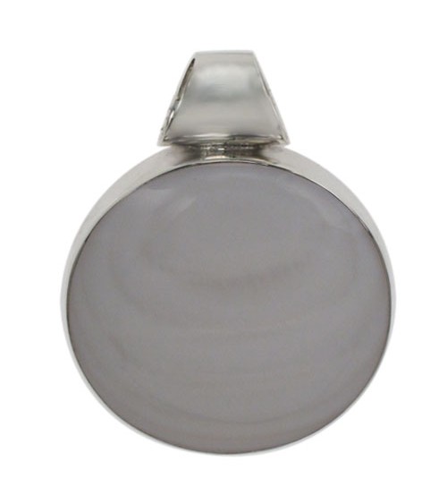 Round Mother of Pearl Pendant, Sterling Silver